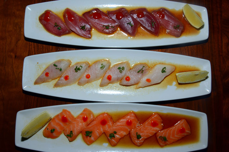 Ton Balığı, Levrek ve Somon Sashimi