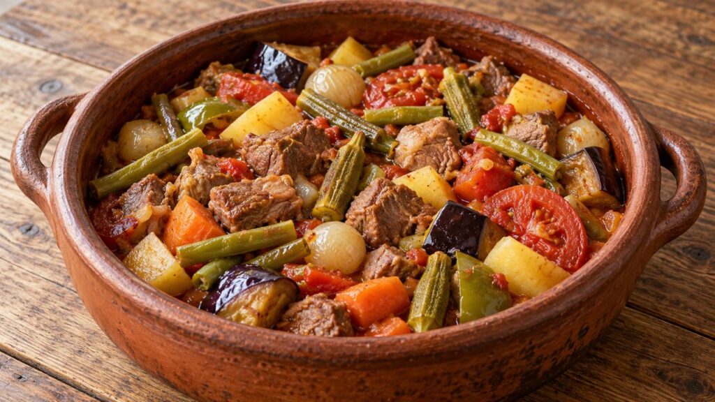 Toprak güveçte kuzu eti ve sebzelerle çömlek kebabı