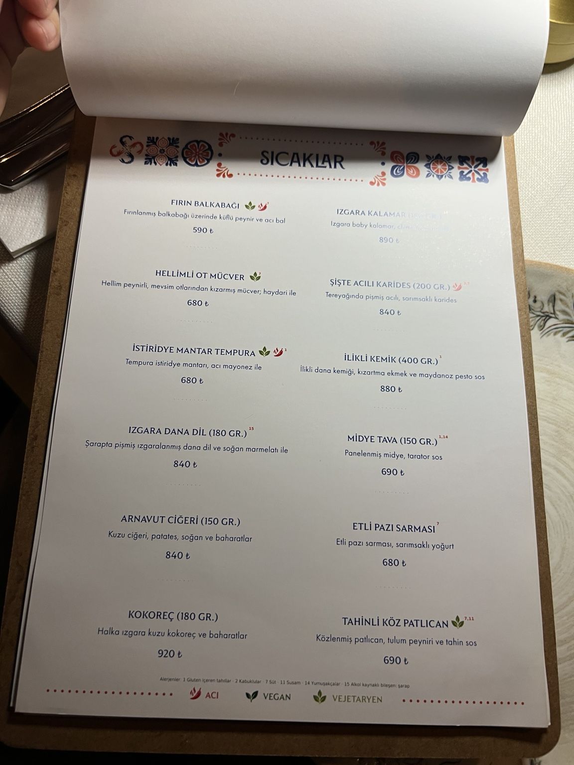 Son Lokanta Ekim 2026 sıcaklar menüsü